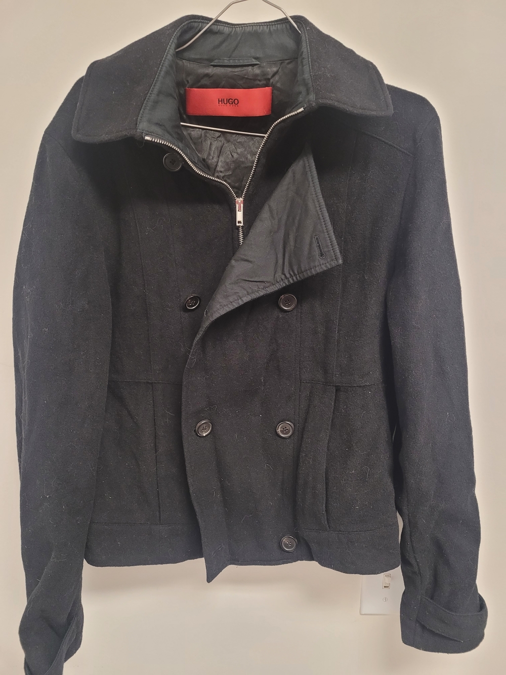 Hugo Boss  Black Wool Blend Peacoat
